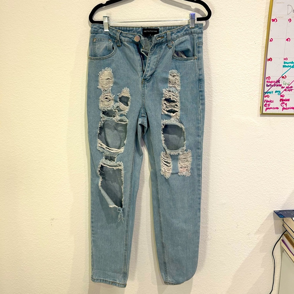PLT boyfriend ripped jeans